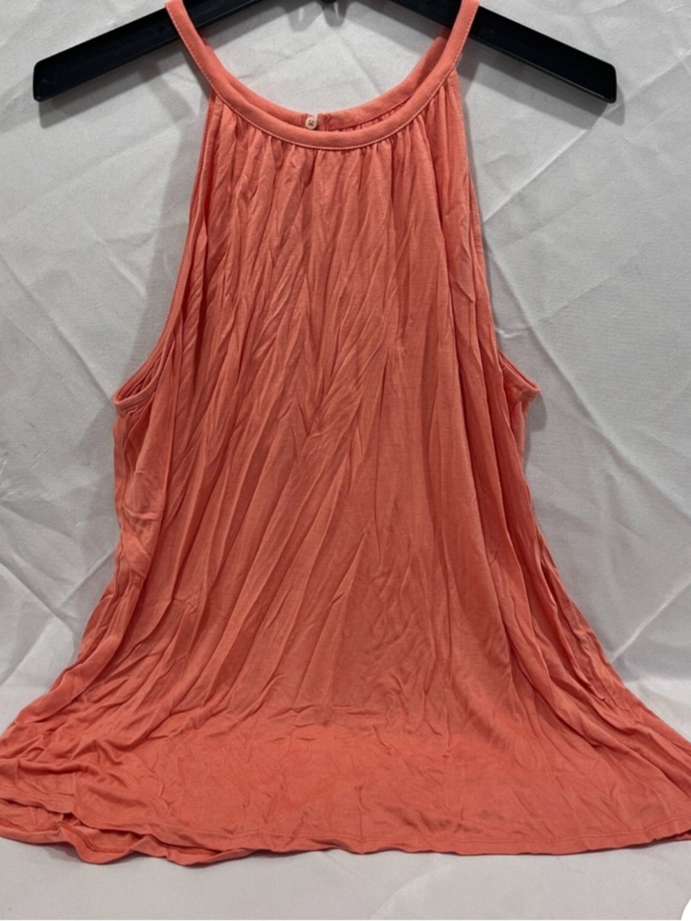 LOFT Coral Scoop Neck Sleeveless Crinkled Textured Halter Tank | Summer top